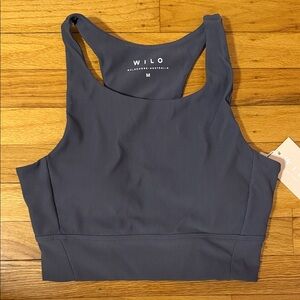 WILO Women's Ribbed Scooped Sports Bra NWT